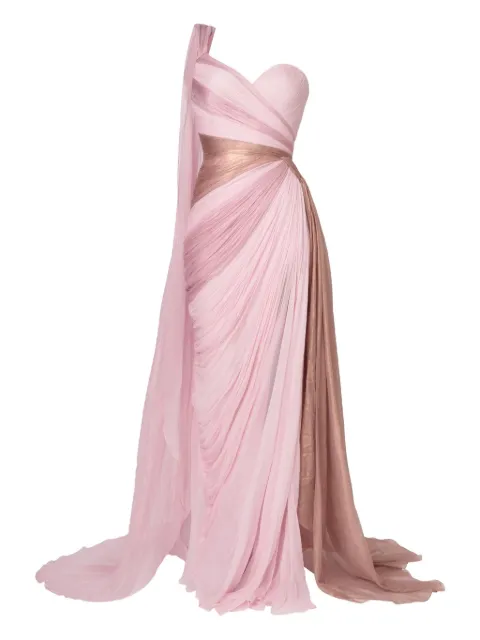Iris Serban Alexa draped one-shoulder gown Pink ALEXA