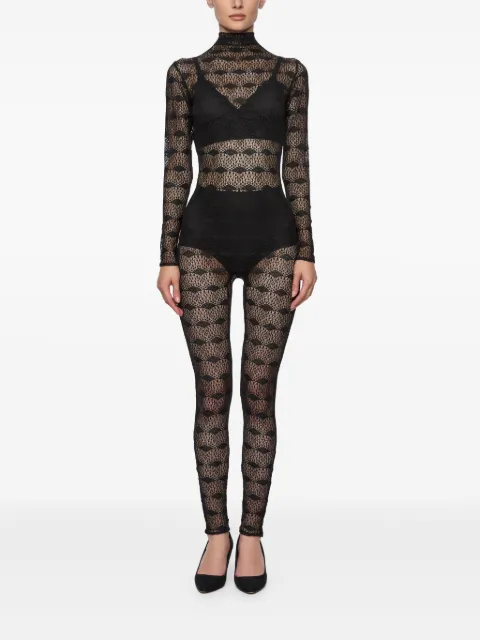 Atu Body Couture mock-neck lace jumpsuit Black AT25097
