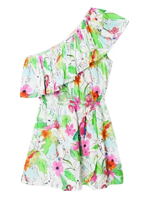 Desigual ruffled one-shoulder dress White 23SWVW83