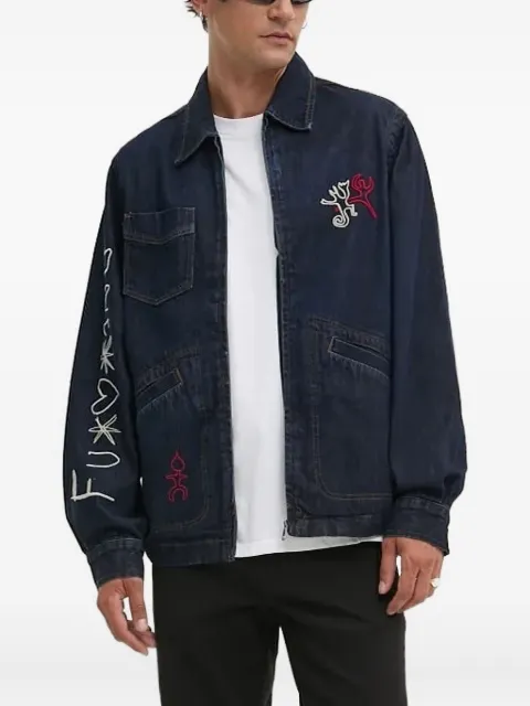 Desigual logo-embroidered denim jacket Blue 24WMED01