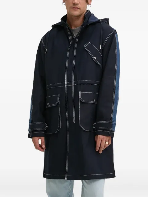 Desigual denim-panel hooded parka Black 24WMEW08