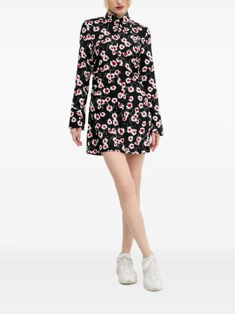 Desigual floral-print collared shirt mini dress Black 25SWVW11