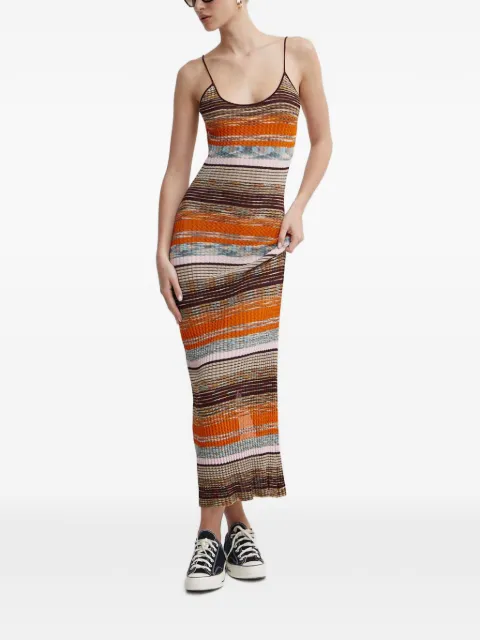 Desigual striped open-back dress Orange 24SWVF05