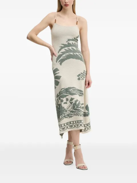 Desigual Marsella palm-textured midi dress Neutrals 25SWVF11