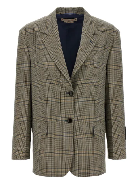 Marni Prince of Wales-check blazer Neutrals GIMA0298SUUTP794CHW25