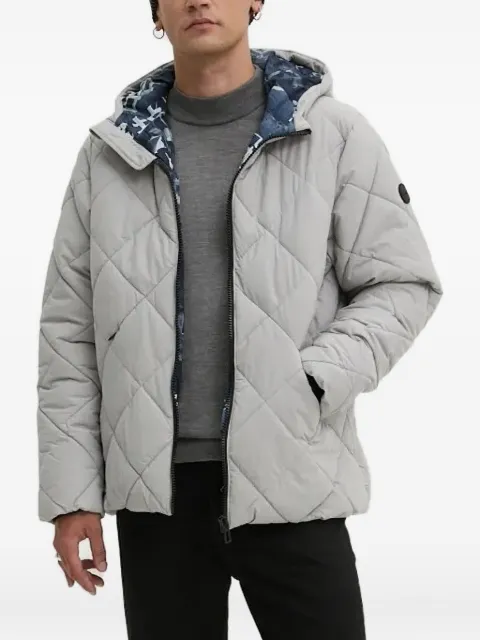Desigual diamond-pattern reversible padded jacket Grey 24WMEW14