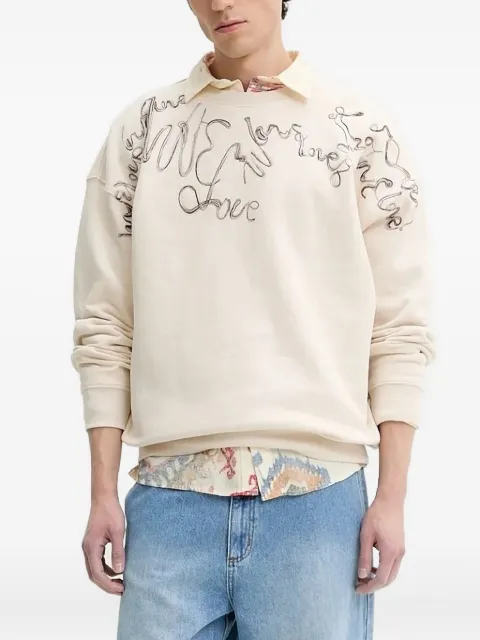 Desigual embroidered crew-neck sweatshirt Neutrals 25SMSK15