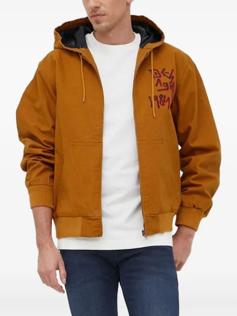 Desigual graphic-print hooded jacket Orange 22SMEW08