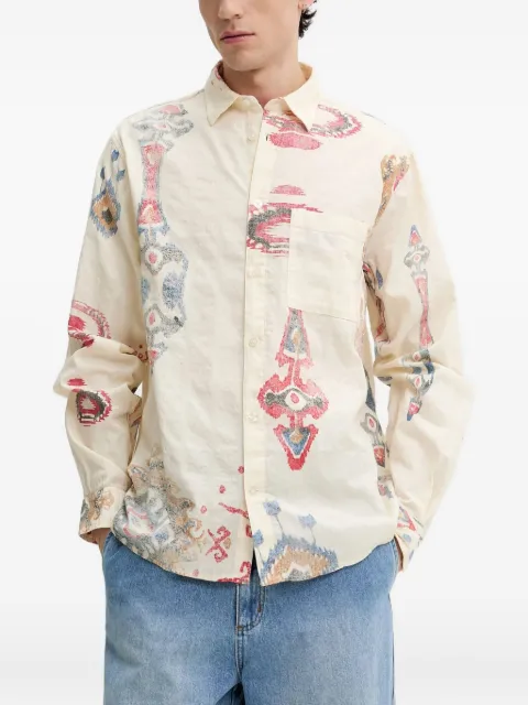 Desigual abstract-print pocket shirt White 25SMCW14