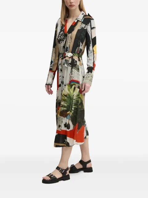 Desigual belted print shirt dress Neutrals 25SWVW45