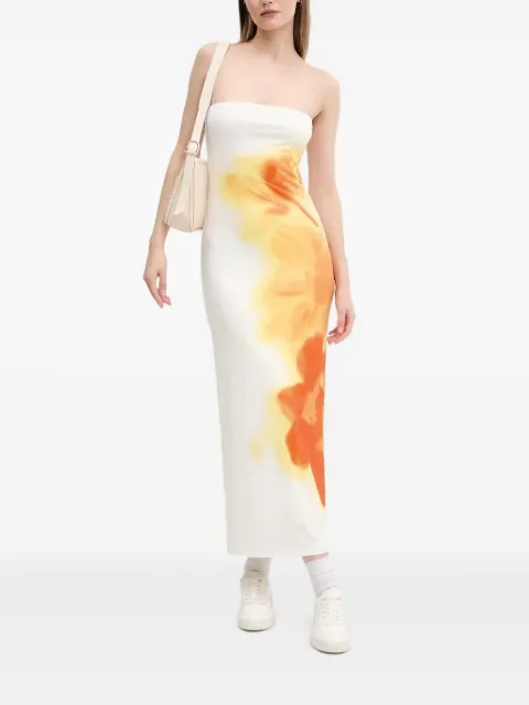 Desigual flower-print strapless maxi dress White 25SWVK49
