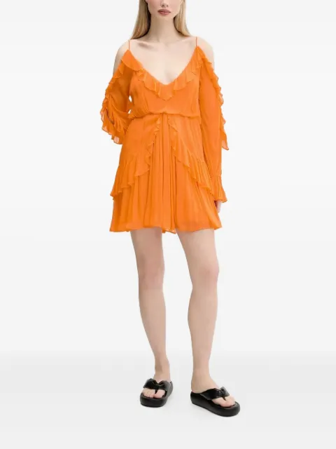 Desigual ruffled cold-shoulder mini dress Orange 25SWVW15
