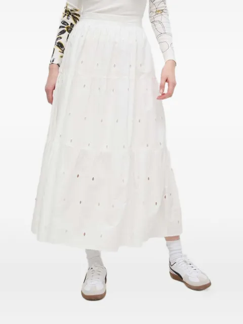 Desigual eyelet-embroidered tiered midi skirt White 24SWFW05