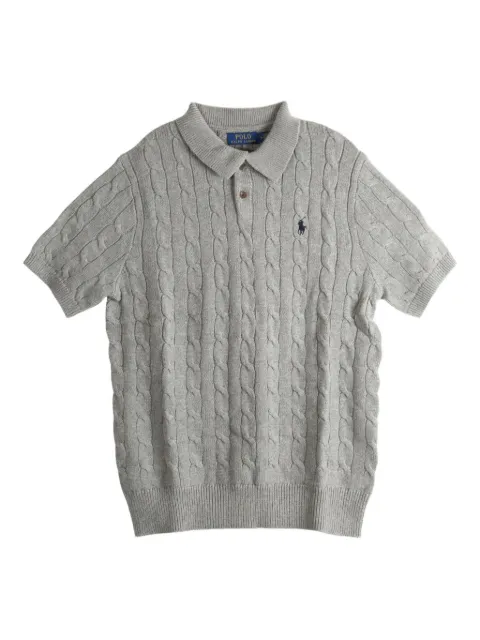 Polo Ralph Lauren cable-knit polo shirt Grey 710917050007