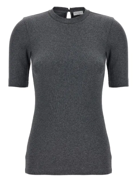 Brunello Cucinelli Monile ribbed T-shirt Grey MPTC8BJ310CV563