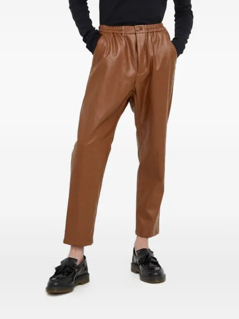 Drykorn elastic-waist straight-leg trousers Brown 40626156022