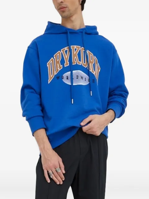 Drykorn logo-print hoodie Blue 49215522038