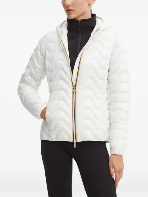 K-Way wave-pattern hooded jacket White K5126IW