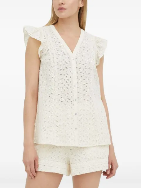 Bruuns Bazaar eyelet ruffled shirt White BBW3380
