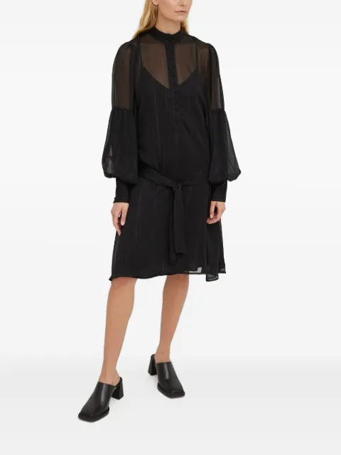 Bruuns Bazaar metallic-stripe midi shirt dress Black BBW3125