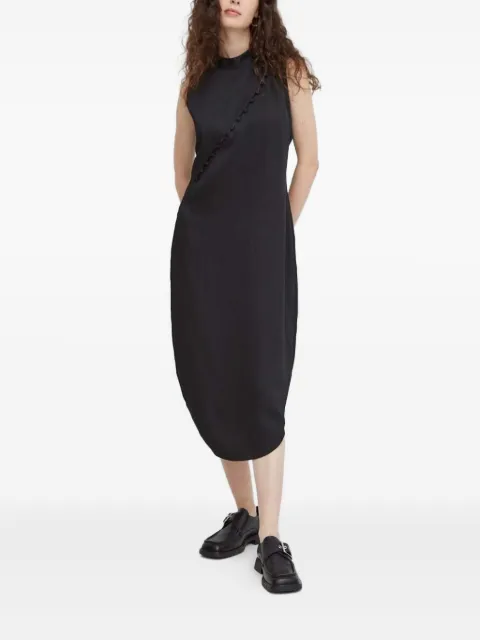 Bruuns Bazaar button-detail asymmetric day dress Black BBW3742
