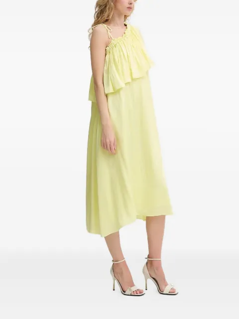 Bruuns Bazaar ruffle one-shoulder midi dress Yellow BBW4407