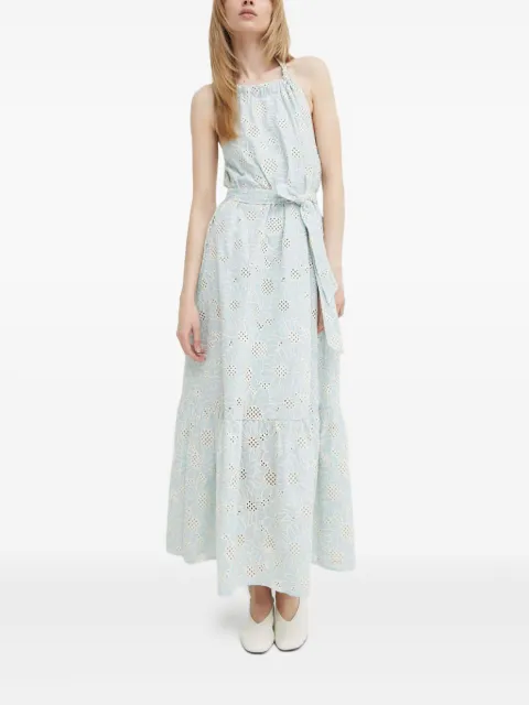 Bruuns Bazaar Woodbine BB Kaia eyelet-embroidered halter-neck maxi dress Blue BBW3949