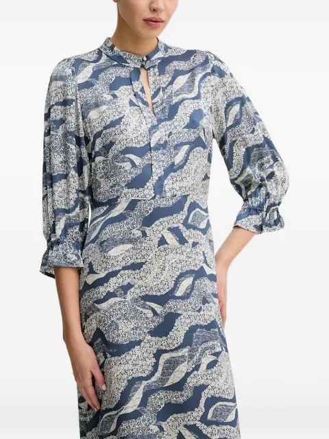 Bruuns Bazaar puff-sleeve abstract-print dress Blue BBW4320