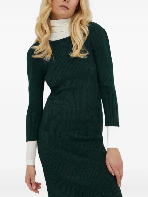 Bruuns Bazaar ribbed side-split midi dress Green BBW3520