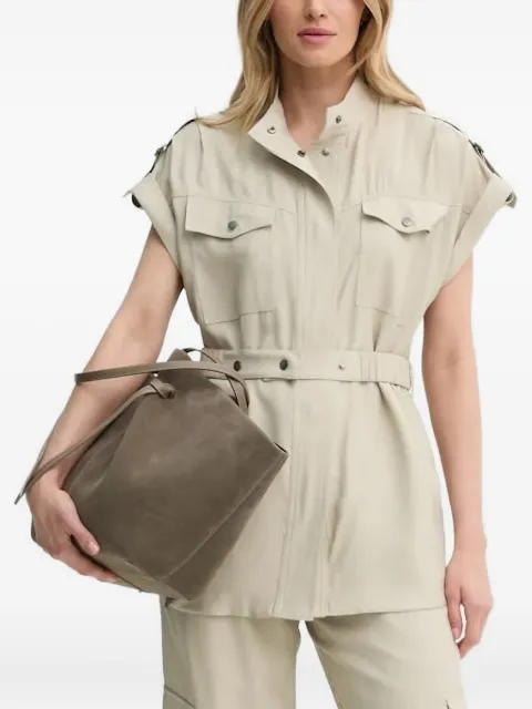 Bruuns Bazaar belted patch-pocket shirt Neutrals BBW4339
