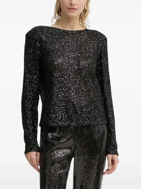 Bruuns Bazaar embellished long-sleeve blouse Black BBW4193