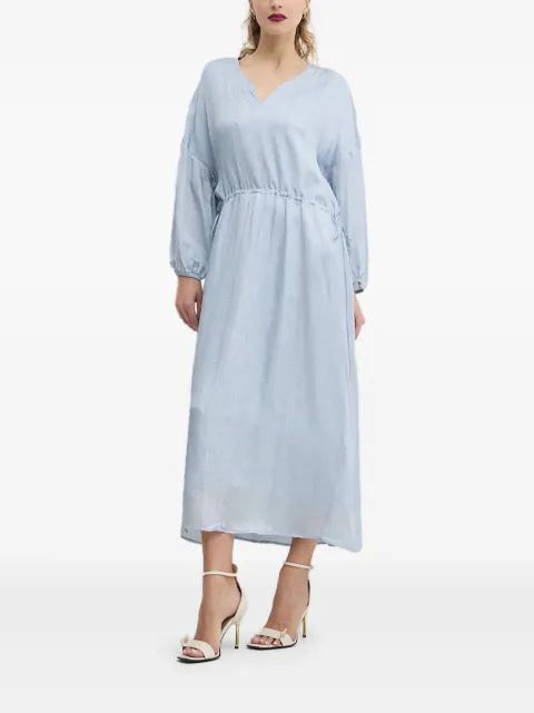 Bruuns Bazaar drawstring long-sleeves midi day dress Blue BBW4441
