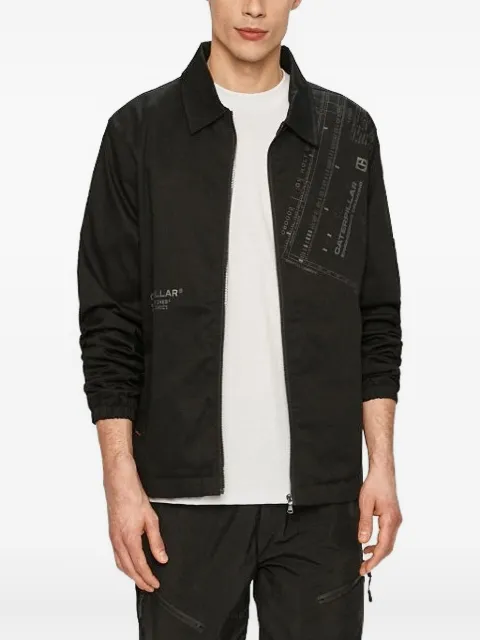 caterpillar engineering-print zipped shirt jacket Black 2310626