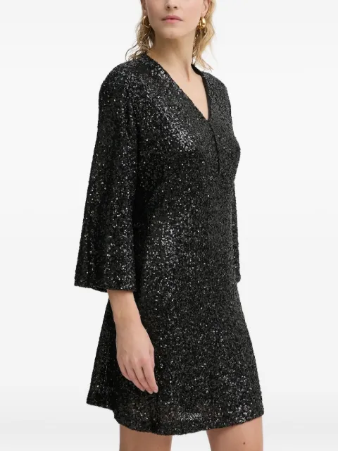 Bruuns Bazaar AraluBBAzati sequined three-quarter sleeves mini dress Black BBW4192