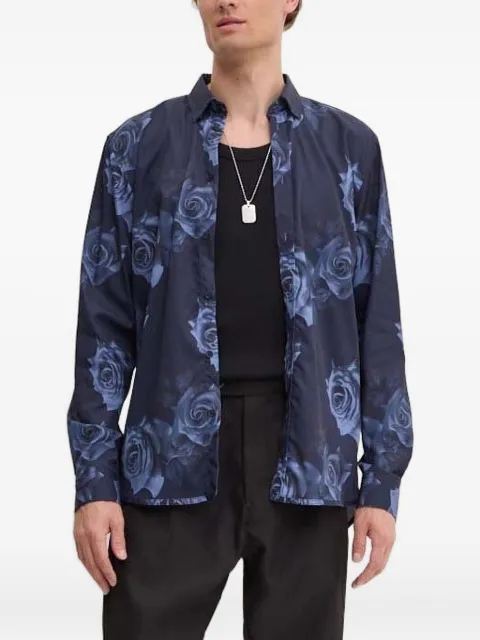 Bruuns Bazaar rose-print shirt Blue BBM2402