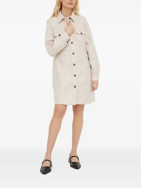 Bruuns Bazaar tweed mini shirt dress Neutrals BBW3699