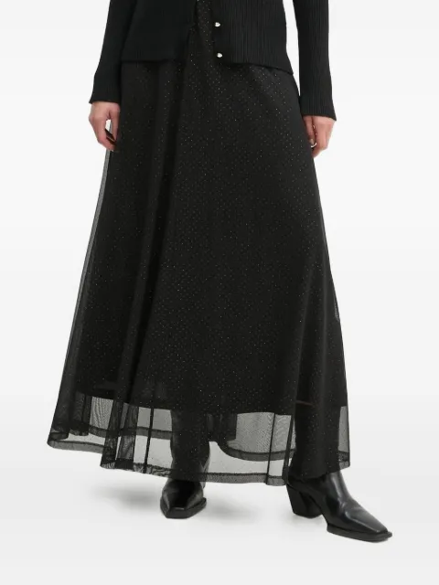 Bruuns Bazaar glitter A-line maxi skirt Black BBW4253