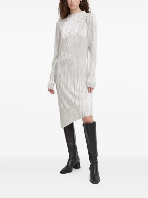 Bruuns Bazaar metallic-effect asymmetric dress Grey BBW3707