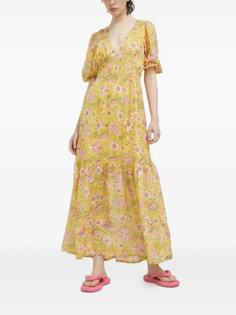 Billabong floral-print smocked maxi dress Yellow ABJWD00533