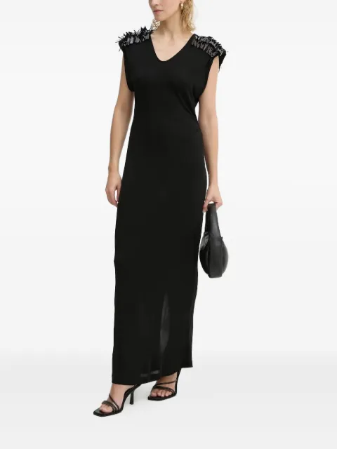 Bruuns Bazaar sequin-embellished V-neck maxi dress Black BBW4213