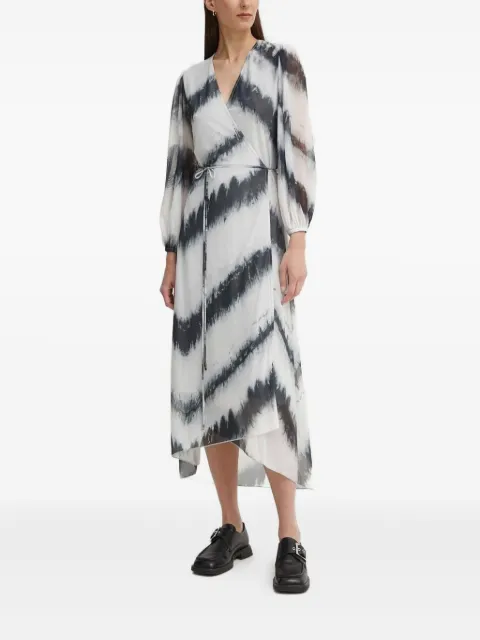 Bruuns Bazaar Noriel tie-dye-pattern wrap midi dress White BBW3752