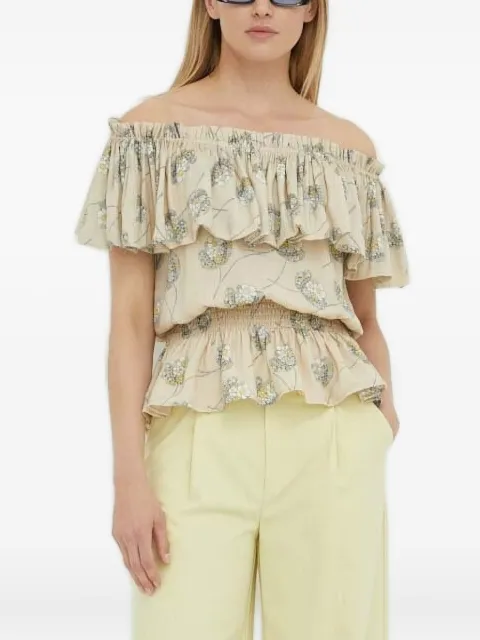 Bruuns Bazaar floral-print ruffled blouse Neutrals BBW3425