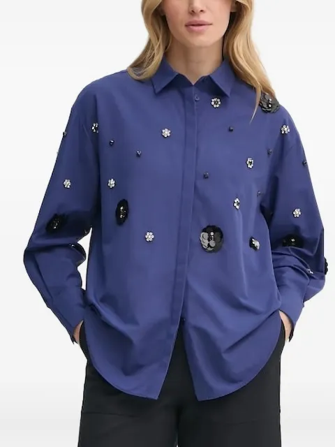 Bruuns Bazaar sequin-embellished crystal-detail shirt Blue BBW4201