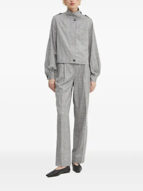 Bruuns Bazaar checked high-neck jacket Grey BBW4224