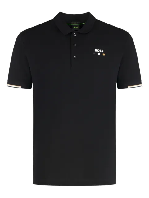BOSS piqué-weave cotton polo shirt Black 50545707