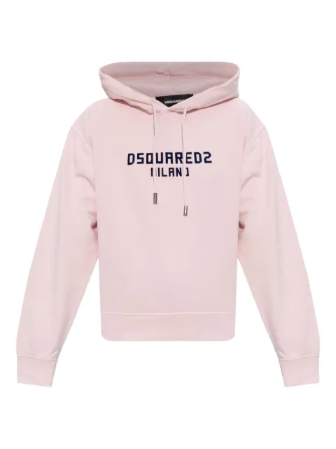 DSQUARED2 Just Right Fit logo-print hoodie Pink S75GU0597D25015