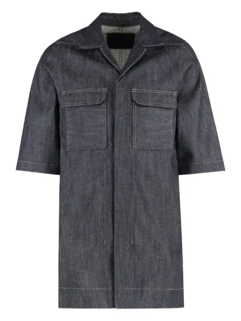 Rick Owens DRKSHDW denim short-sleeve pocket shirt Grey DL01D5296RAWJP