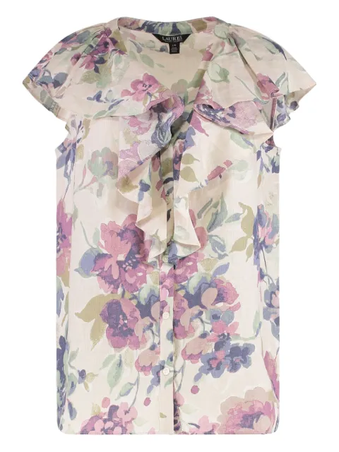 Lauren Ralph Lauren floral ruffle blouse Neutrals 200932660001