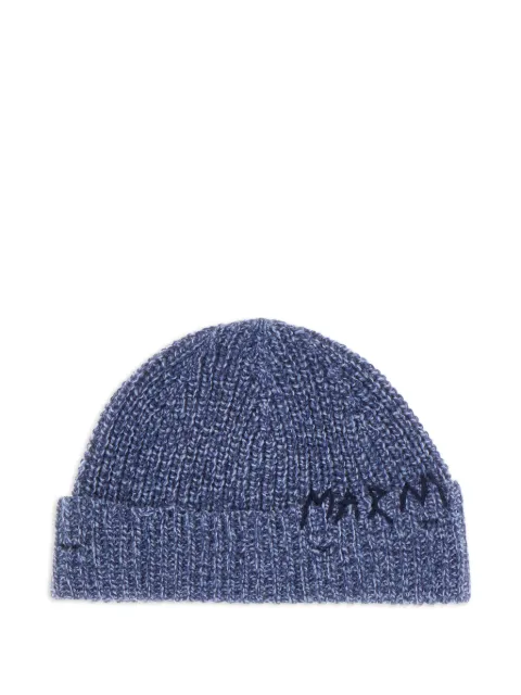 Marni embroidered-logo knit beanie Blue CLMC0173Q0UFH301