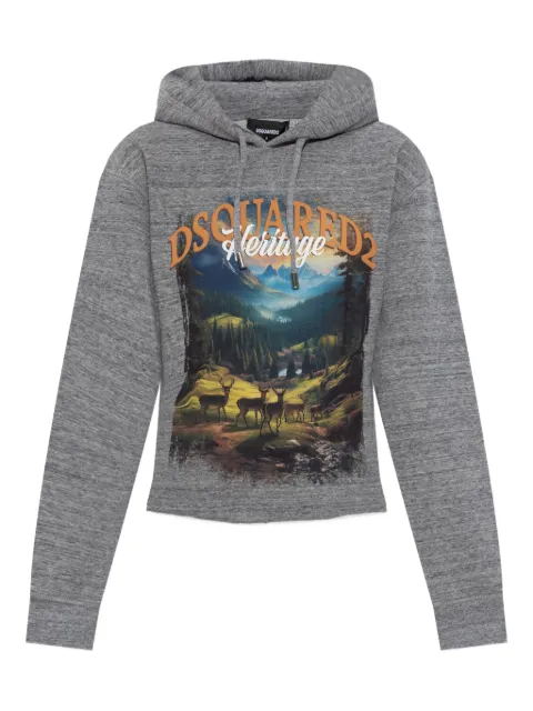 DSQUARED2 landscape-print hoodie Grey S75GU0608S25477